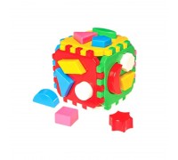 гр Куб "Розумний малюк" 0458 (24) "Technok Toys" 6 граней, геометричні фігури, сортер, 12см, в пакеті