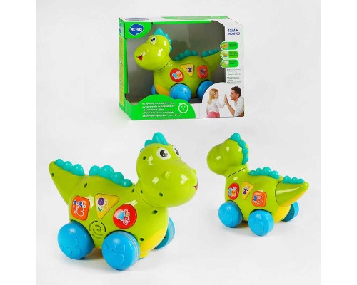 Динозаврик 6105 (18/2) "Huile Toys", їздить, розмовляє англійською мовою, програє мелодії та звуки, з підсвічуванням, у коробці