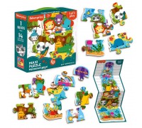 гр Maxi puzzle "Fisher Price. Мої веселі друзі" VT1711-10 укр (6) "Vladi Toys", 14 елементів, постер, в коробці