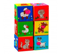 гр Набір MC 090601-10 кубиків "Перші тварини" (20) "Масік", 6 кубиків, в пакеті
