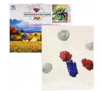 Картина за номерами + Алмазна мозаїка B 70341 (30) "TK Group", 40х50 см, "Букет тюльпанів та бузку", в коробці