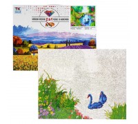 Картина за номерами + Алмазна мозаїка 2в1 YHDGJ 71301 (30) "TK Group", 50х40см, "Лебеді", в коробці