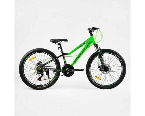 Велосипед Спортивний Corso «Gravity» 24" дюйми GR-24275 (1) рама алюмінієва 12’’, обладнання Shimano 21 швидкість, зібран на 75
