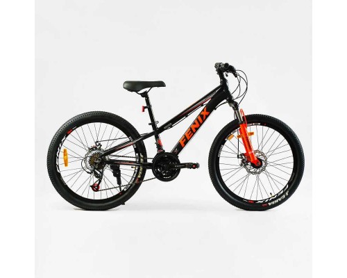 Велосипед Спортивний Corso 24" дюйми «Fenix» FX-24365 (1) рама алюмінієва 11’’, обладнання Saiguan 21 швидкість, зібран на 75