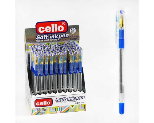 Ручка D 35256 (48/2) ЦІНА ЗА 50 ШТУК В БЛОЦІ, синя паста, товщина лінії 0.7 мм