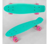 Скейт Пенні борд 6060 (8) Best Board, бірюзовий, дошка = 55см, колеса PU зі світлом, діаметр 6 см