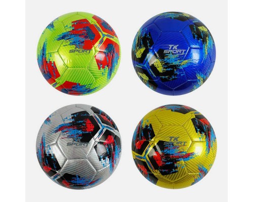 М'яч футбольний С 40209 (60) розмір №5 - 4 кольори, матеріал EVA Laser, 300-310 грамів, гумовий балон
