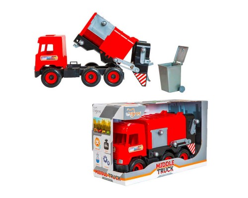 гр Авто "Middle truck" сміттєвоз (4) 39488 (червоний) в коробці "Tigres"
