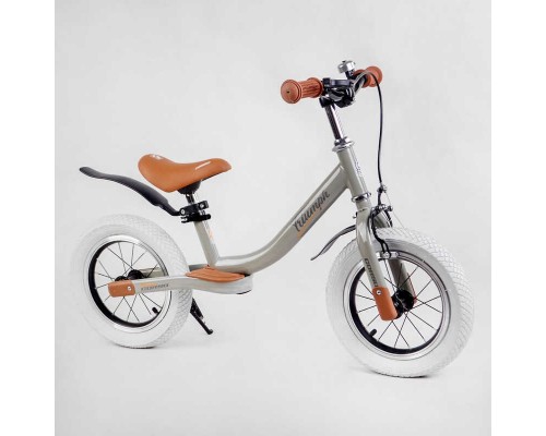 Велобіг Corso "Triumph" 74100 (1) СКОЛИ НА РАМІ!! сталева рама, надувні колеса 12", ручне гальмо, підніжка, крила, дзвіночок, в коробці