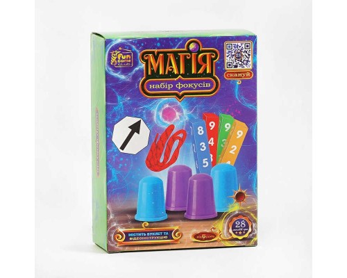 гр Набір фокусів "Магія" 38488 (36/2) "4FUN Game Club", 28 способів гри, QR-код з відео майстер-класом, у коробці