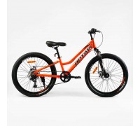 Велосипед Спортивний Corso «Optima» 24" дюйми TM-24215 (1) рама алюмінієва 11``, обладнання Shimano 7 швидкостей, зібран на 75