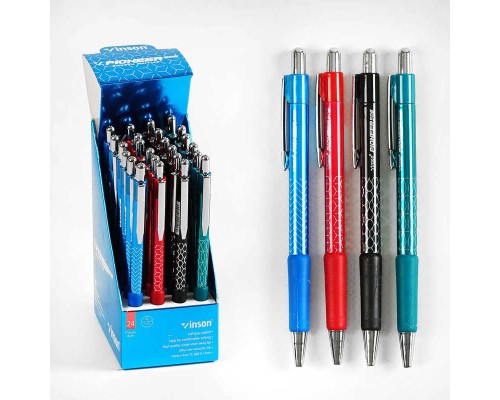 Ручка M 45654 (60) ЦІНА ЗА 24 ШТУКИ У БЛОЦІ, синя паста, товщина лінії 0,7 мм