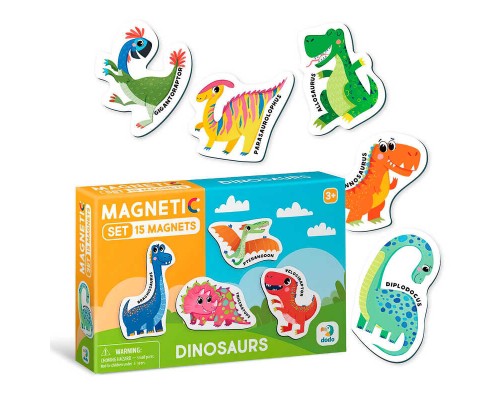 гр Набір магнітів "Динозаврики" 200257 (60) "DoDo", 15 магнітів, в коробці