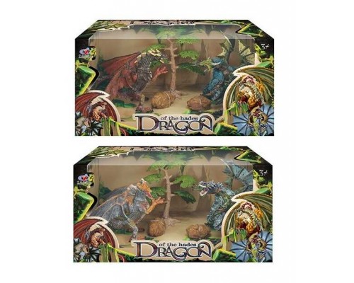 Набір драконів Q 9899-402 (12/2) 2 види, 5 елементів, 2 дракони, в коробці