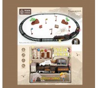 Залізниця 1698-3 (30) звук, підсвічування, автоматичний рух, локомотив+2 вагони, декорації, гірлянда, в коробці