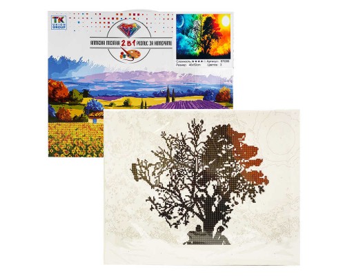Картина за номерами + Алмазна мозаїка B 75288 (30) "TK Group", 40x50 см, “Дерево життя”, в коробці
