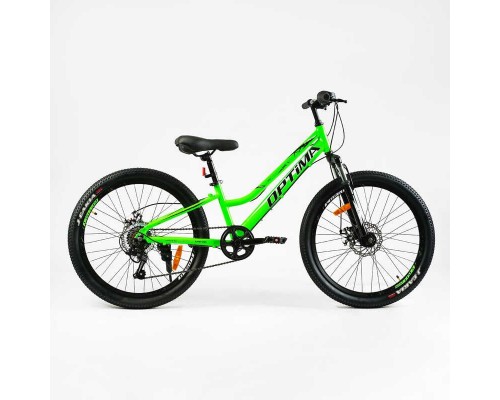 Велосипед Спортивний Corso «Optima» 24" дюйми TM-24326 (1) рама алюмінієва 11``, обладнання Shimano 7 швидкостей, зібран на 75