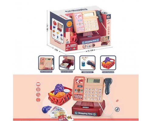 Касовий апарат 8888 A (48/2) звук, сканер, калькулятор, кошик з продуктами, купюри, картка, в коробці