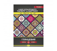 гр Набір кольорового картону та паперу А4 глянцевий КПК-А4-16 (20) односторонній "Апельсин"