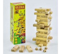 гр Дерев'яна гра "Вежа" 7358 (30) 54 деталі, "4FUN Game Club Wood", в коробці