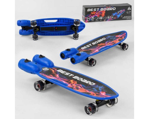Скейтборд S-00605 Best Board (4) з музикою і димом, USB зарядка, акумуляторні батареї, колеса PU зі світлом 60х45мм