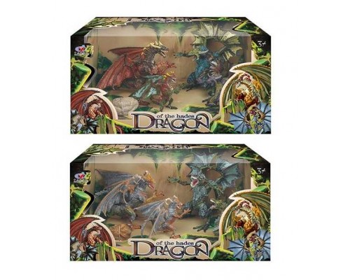 Набір драконів Q 9899-403 (12/2) 2 види, 5 елементів, 4 дракони, в коробці