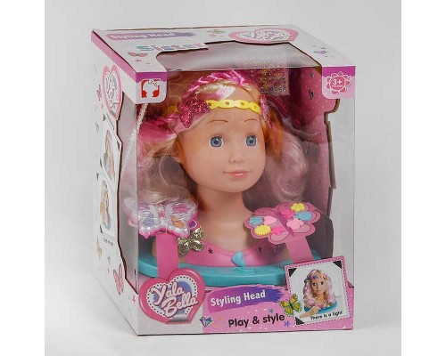 Лялька-Голова YL 888 D (8) Манекен для зачісок та макіяжу, світловий ефект, з аксесуарами, в коробці