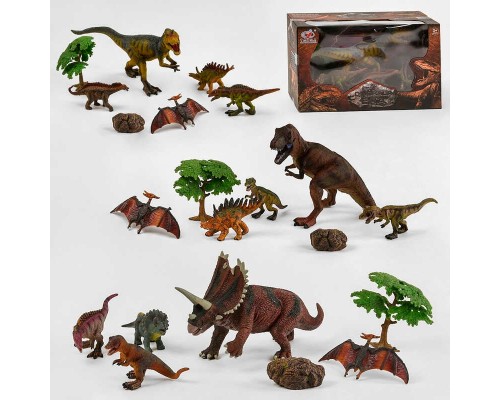 Набір динозаврів Q 9899-213 (24/2) 3 види, 7 елементів, 4 динозаври, аксесуари, в коробці