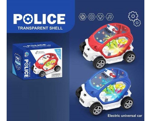 Машинка 8899-136 (168/2) 2 кольори, "Поліція", підсвічування, звук, колесо вільного ходу, рухомі шестерні, в коробці