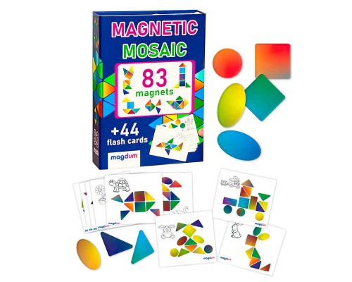гр Магнітна мозаїка ML4031-23 EN game "Mosaic" (16) "Magdum", 83 магніти, 44 картки з завданнями