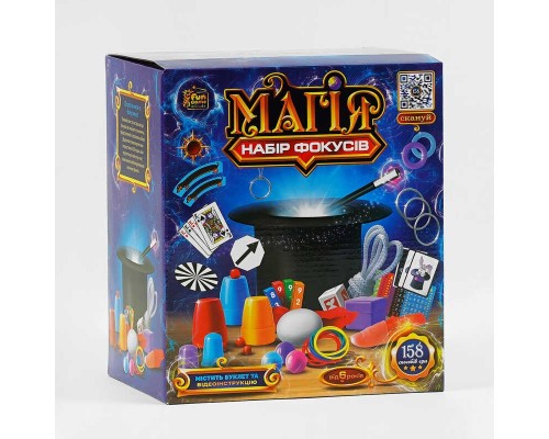 гр Набір фокусів "Магія" 60071 (12) "4FUN Game Club", 158 способів гри, QR-код з відео майстер-класом, у коробці