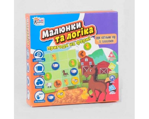 гр Настільна гра "Малюнки та логіка - Пригоди на фермі" UKB-B 0031 (12) "4FUN Game Club" українською мовою, в коробці