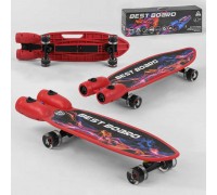 Скейтборд S-00710 Best Board (4) з музикою і димом, USB зарядка, акумуляторні батареї, колеса PU зі світлом 60х45мм