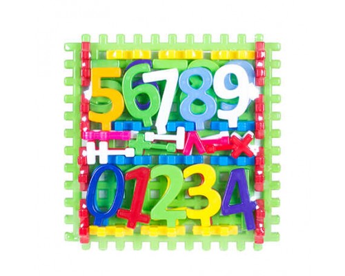 гр Набір дитячий "Математика №2" 114/20 (10) "BAMSIC" цифри 0-9, математичні знаки, в сітці