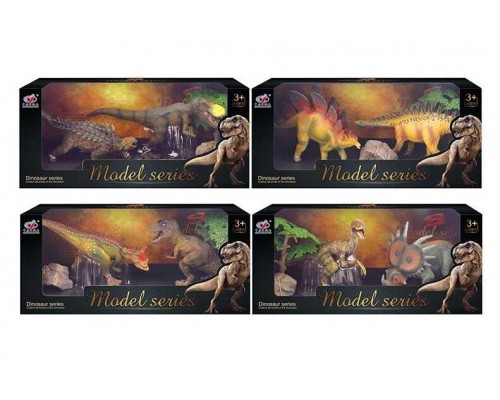 Набір динозаврів Q 9899 M 3 (48/2) 4 види, 4 елементи, 2 динозавра, 2 аксесуари, в коробці