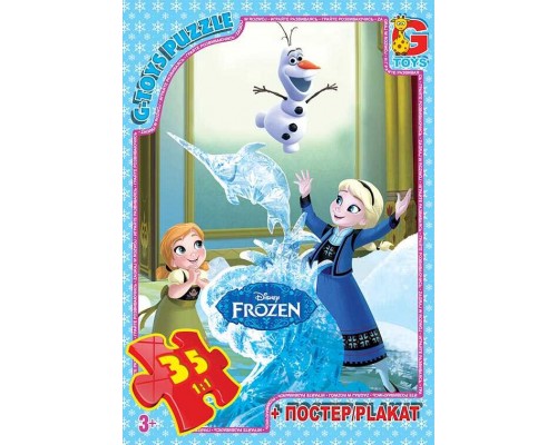 гр Пазли 35 ел. "G Toys" "Frozen" FR 033 (62) +постер, розмір елемента 5х5см, розмір зібраної картинки 30х21, в коробці