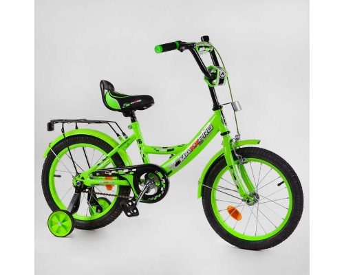 Велосипед 16" дюймів 2-х колісний MAXXPRO-N 16-2 (1) ручне гальмо, дзвіночок, сидіння з ручкою, доп. колеса, багажник, ЗБІРАНИЙ НА 75, в коробці
