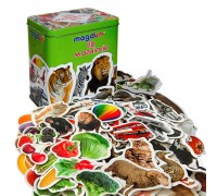 гр Набір магнітів (16) ML4031-63 EN, "Magdum" 110 елементів, тварини, транспорт, фрукти, в коробці