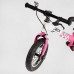 Велобіг Corso "Skip Jack" 25025 (1) Рожево-білий, надувні колеса 12", сталева рама з амортизатором, ручне гальмо, підніжка, в коробці