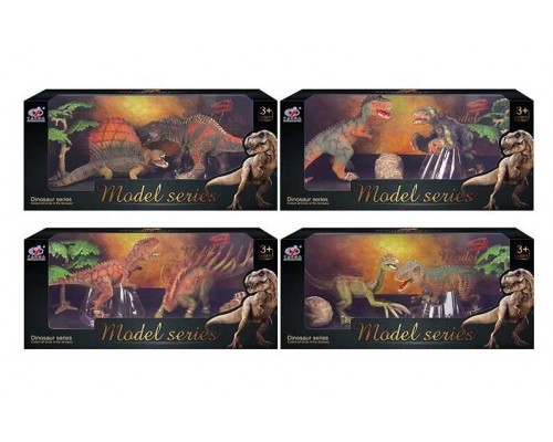 Набір динозаврів Q 9899 M 4 (48/2) 4 види, 4 елементи, 2 динозаври, аксесуари, в коробці