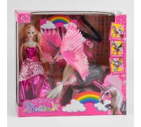 Лялька з конем 68269 (18/2) пегас, наліпки, фарба для волосся, аксесуари, в коробці