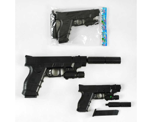 Пістолет на пульках P 2698 A-4 (144) лазерний приціл, з'ємний глушник, в пакеті