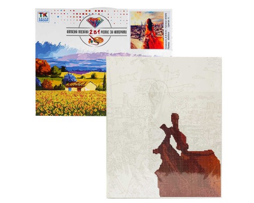 Картина за номерами + Алмазна мозаїка B 73676 (30) "TK Group", 40х50 см, "Романтичне побачення", в коробці