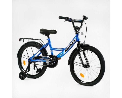 Велосипед 20" дюймів 2-х колісний "CORSO" MAXIS CL-20215 (1) ручне гальмо, дзвіночок, додаткові колеса, ЗІБРАНИЙ НА 75, в коробці