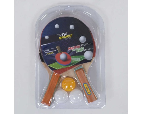 Набір ракеток С 34426 для пінг-понгу (50) "TK Sport" 2 ракетки + 3 м'ячі, в слюді