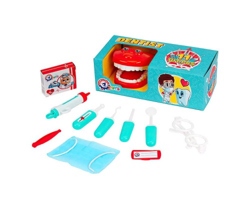 гр Набір стоматолога 7341 (10) "Technok Toys", 11 елементів, щелепа, маска, окуляри, бейдж, інструменти, в коробці