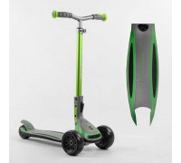 Самокат триколісний Best Scooter G-32203 MAXI (4) складане алюмінієве кермо, передні колеса PU 135х50мм, задні 80х50мм, зі світлом, в коробці