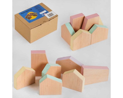 гр Конструктор дерев'яний КP-018 (1) "Ігруша", "Геометричні форми", 7 деталей, логічний, в коробці