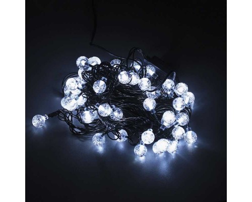 Гірлянда С 54316 (40) 60 лампочок, біле світло, прозорі кульки, живлення 220 V, 8 м, в коробці