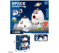 Набір космосу 551-12 (24/2) космічна ракета, капсула, ігрові фігурки, 2 види міні-транспорту, викрутка, у коробці